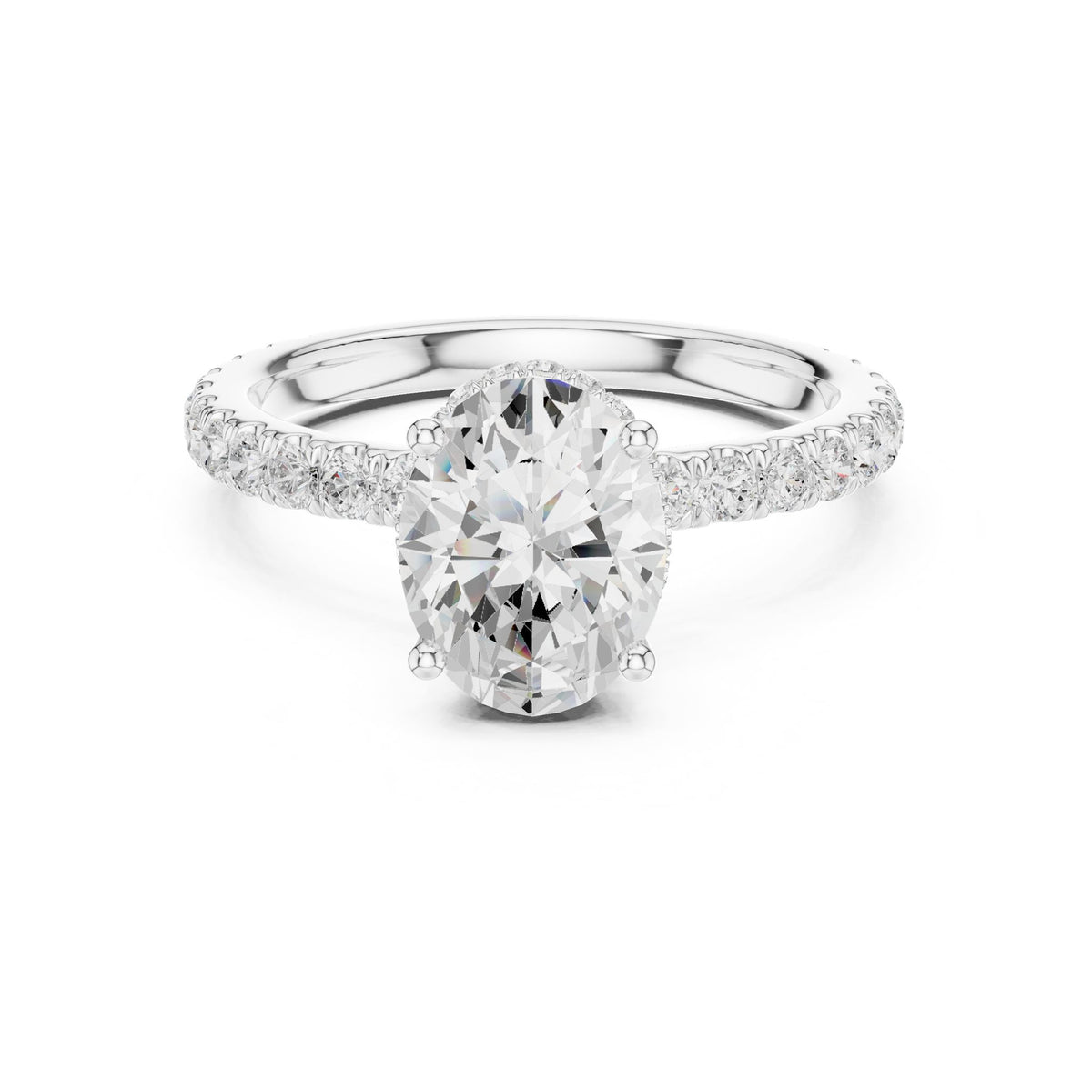 Oval Hidden Halo Lab Grown Diamond Engagement Ring