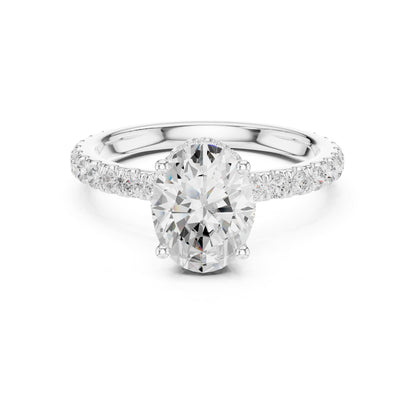 Oval Hidden Halo Lab Grown Diamond Engagement Ring