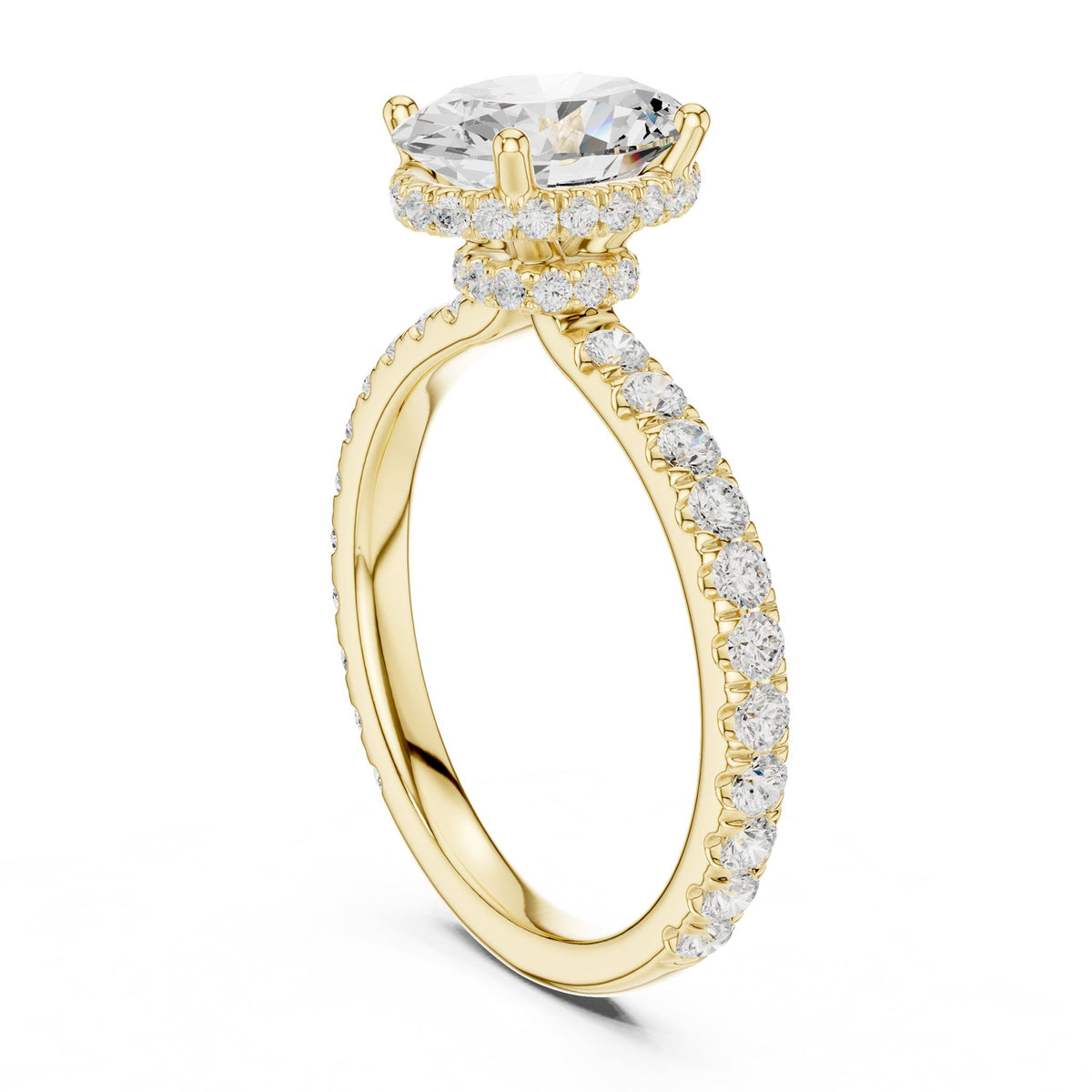 Oval Hidden Halo Lab Grown Diamond Engagement Ring