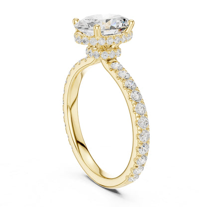 Oval Hidden Halo Lab Grown Diamond Engagement Ring