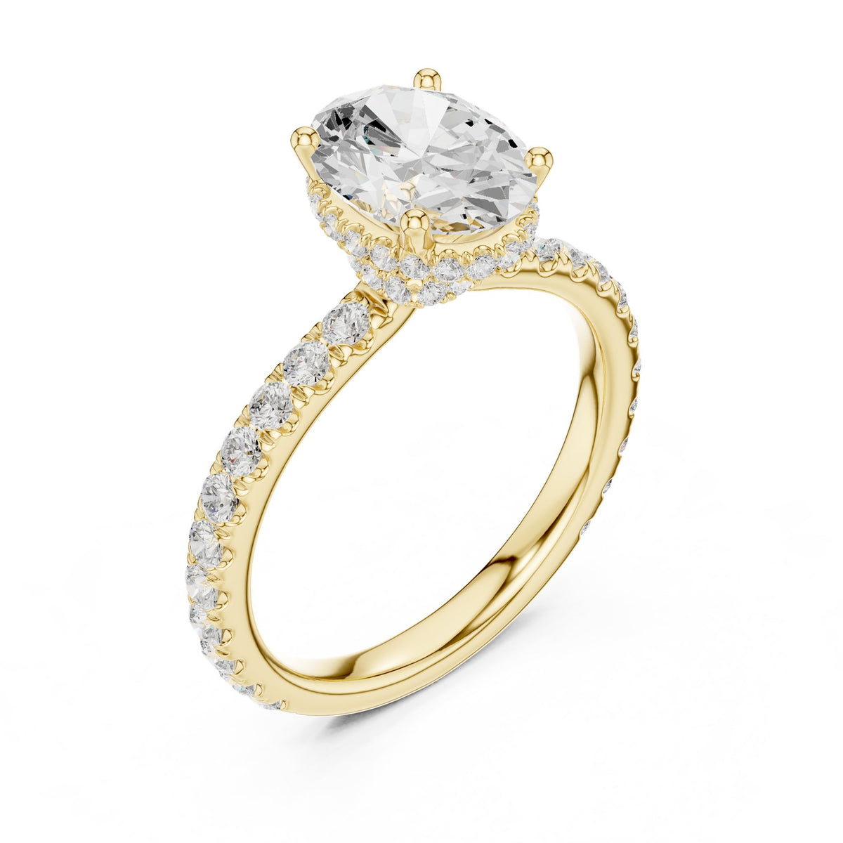 Oval Hidden Halo Lab Grown Diamond Engagement Ring