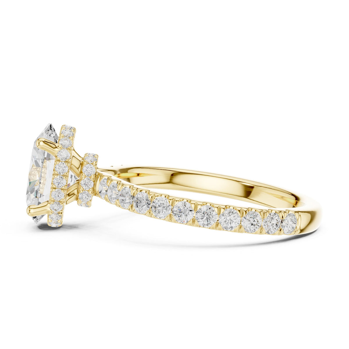 Oval Hidden Halo Lab Grown Diamond Engagement Ring