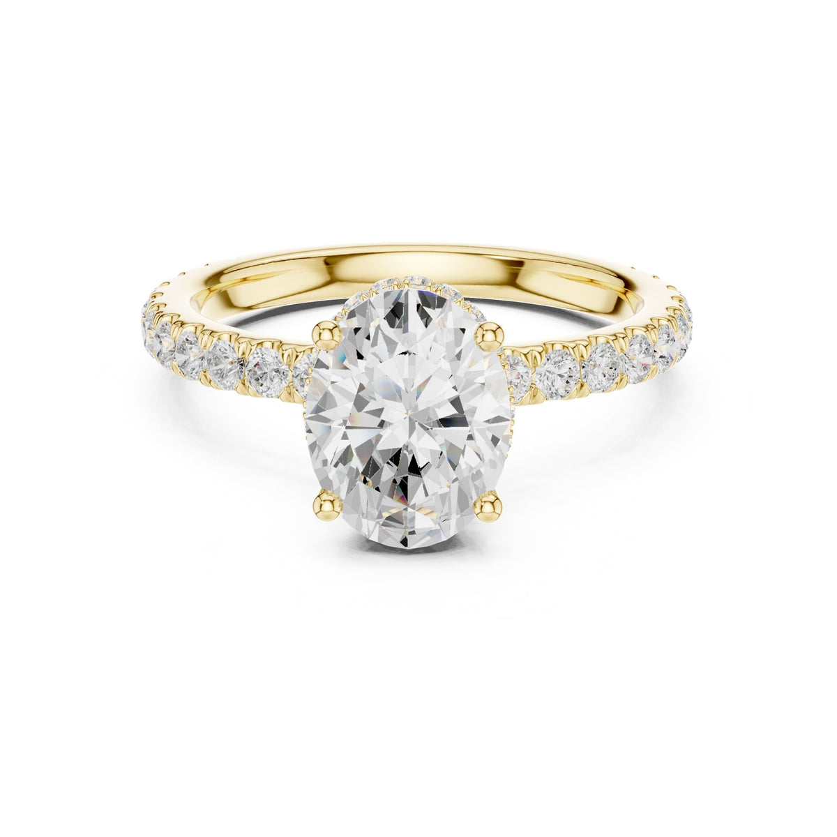 Oval Hidden Halo Lab Grown Diamond Engagement Ring