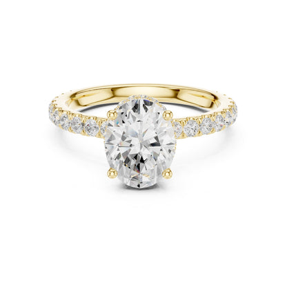 Oval Hidden Halo Lab Grown Diamond Engagement Ring
