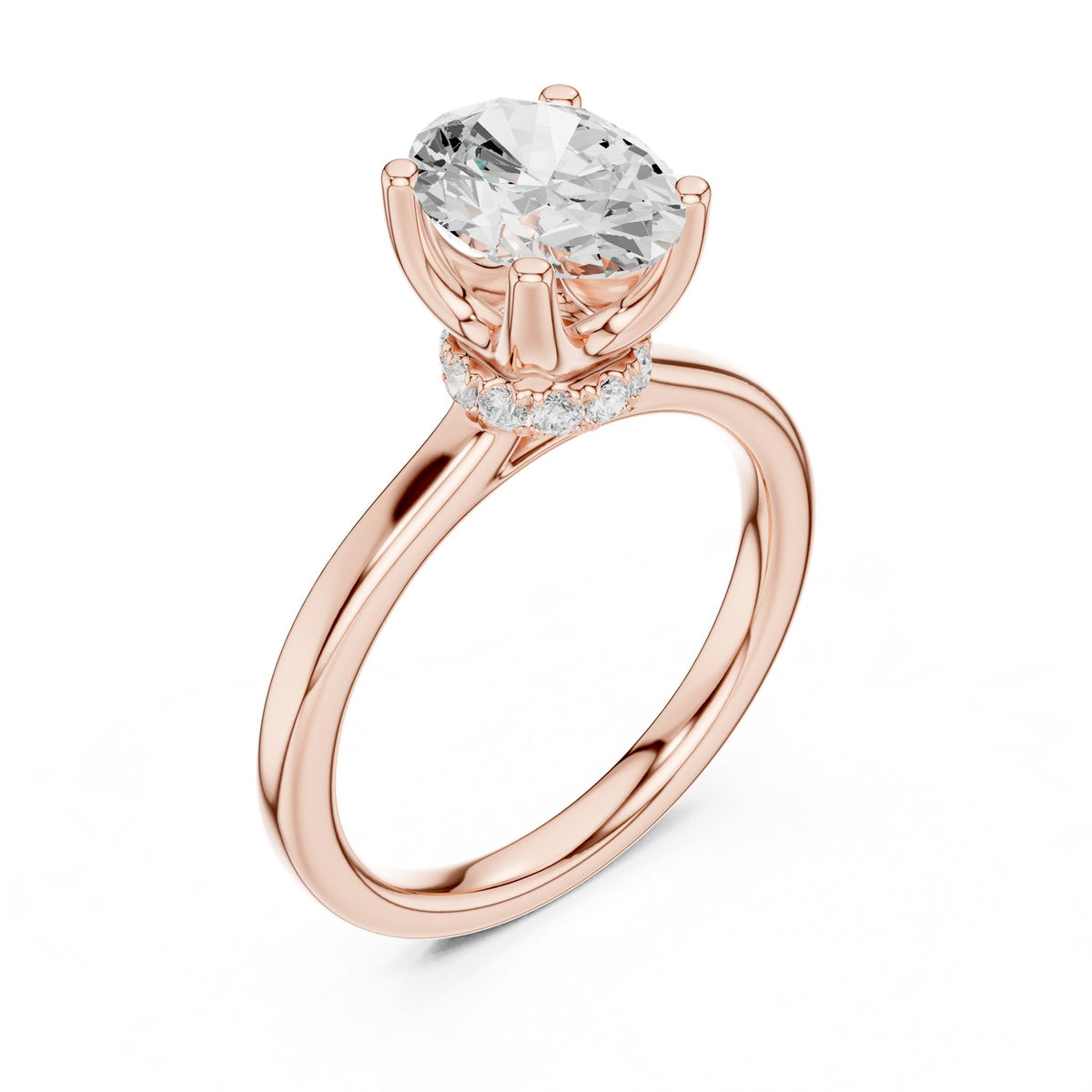 Oval Hidden Halo Lab Grown Diamond Engagement Ring