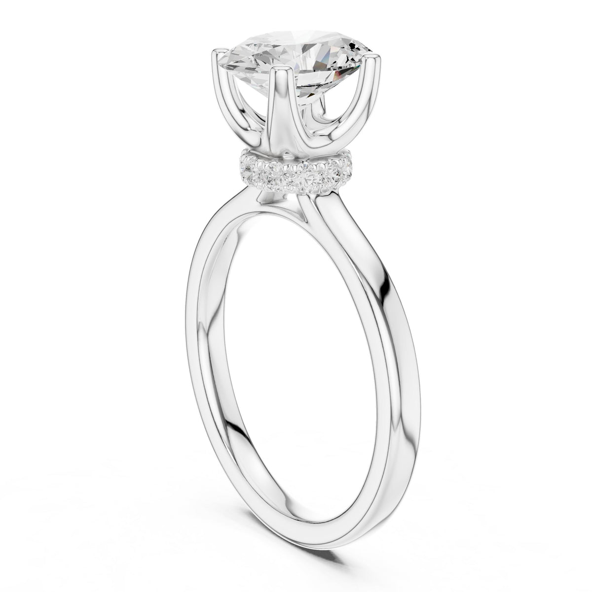 Oval Hidden Halo Lab Grown Diamond Engagement Ring