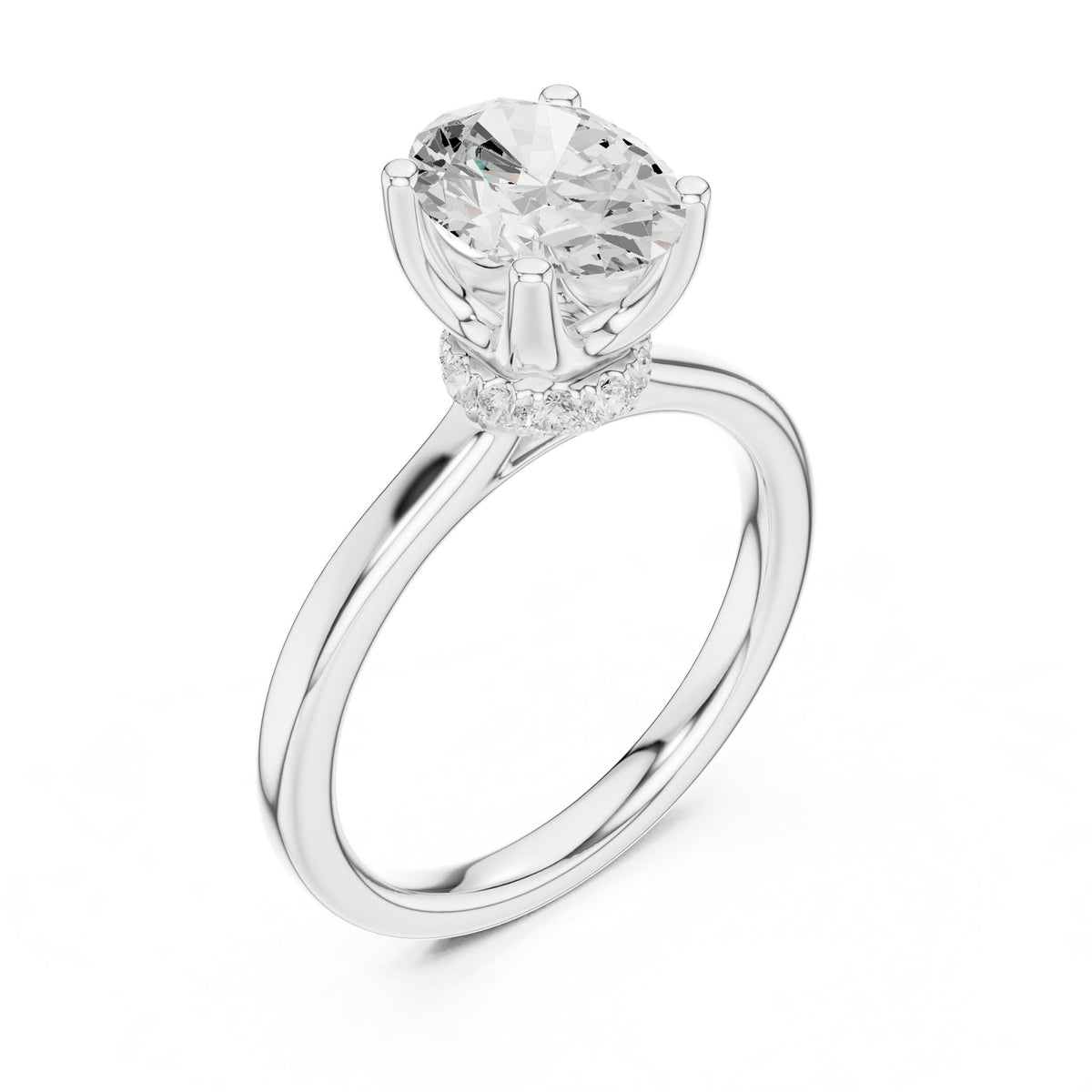 Oval Hidden Halo Lab Grown Diamond Engagement Ring