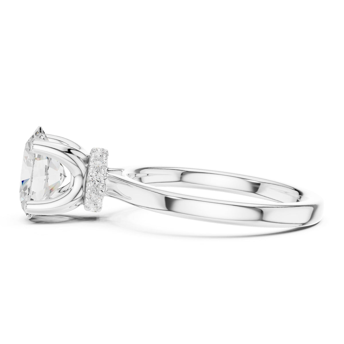 Oval Hidden Halo Lab Grown Diamond Engagement Ring