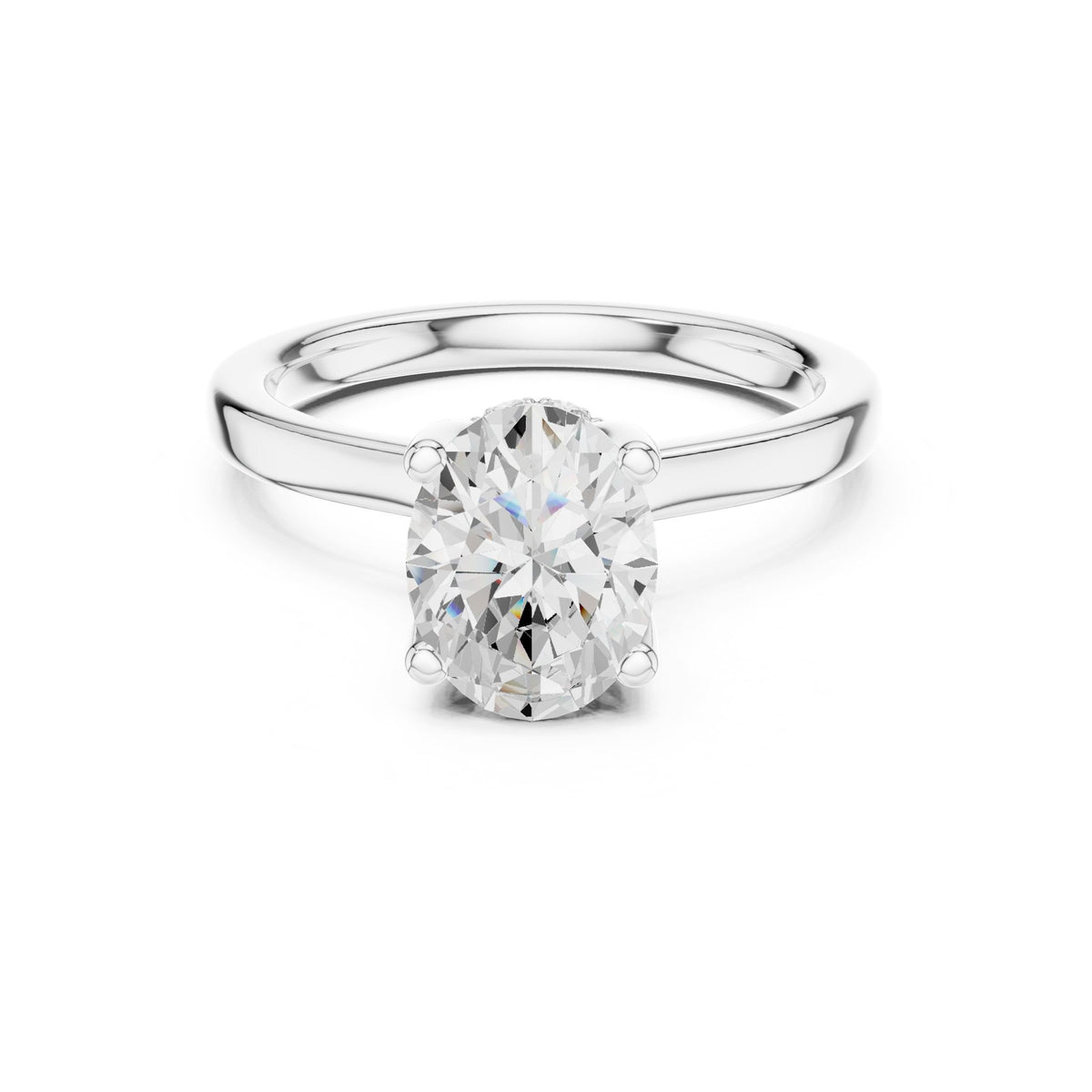 Oval Hidden Halo Lab Grown Diamond Engagement Ring