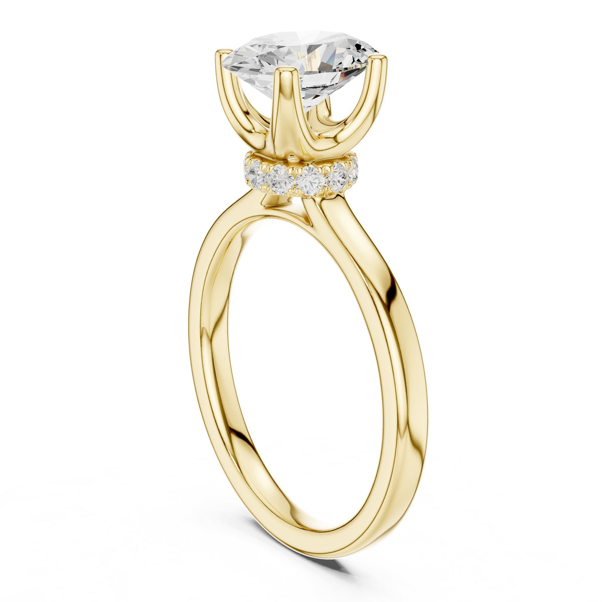 Oval Hidden Halo Lab Grown Diamond Engagement Ring