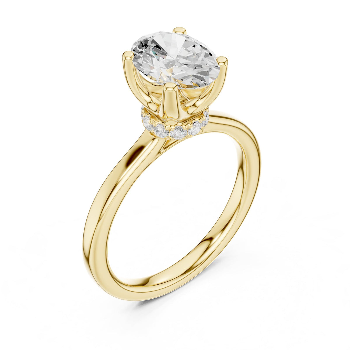 Oval Hidden Halo Lab Grown Diamond Engagement Ring