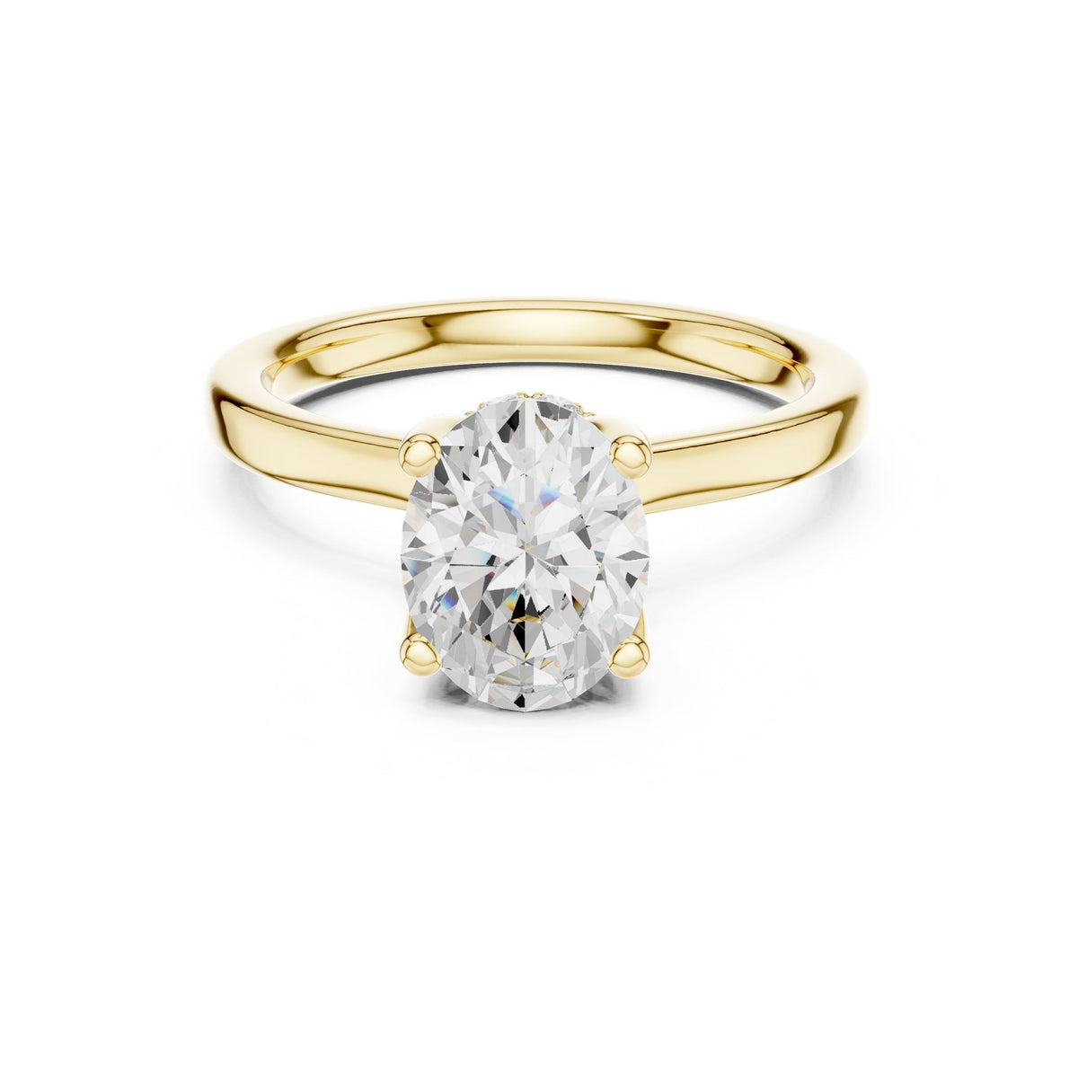Oval Hidden Halo Lab Grown Diamond Engagement Ring