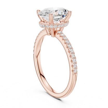 Oval Hidden Halo Lab Grown Diamond Engagement Ring