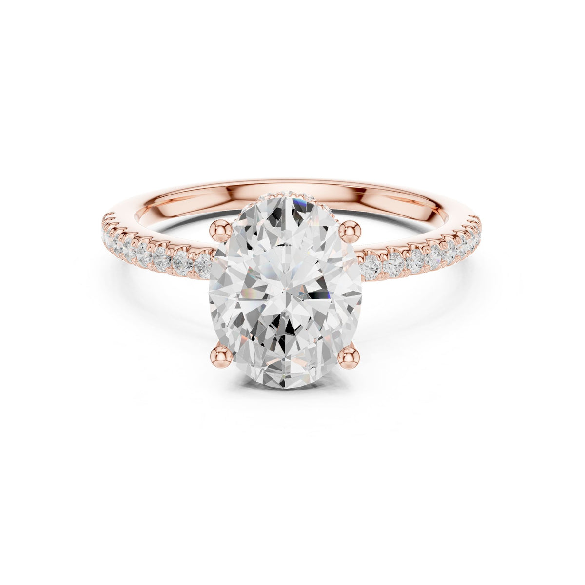 Oval Hidden Halo Lab Grown Diamond Engagement Ring