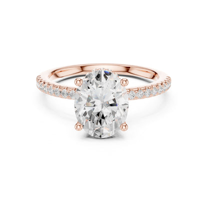 Oval Hidden Halo Lab Grown Diamond Engagement Ring