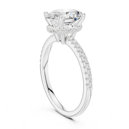 Oval Hidden Halo Lab Grown Diamond Engagement Ring