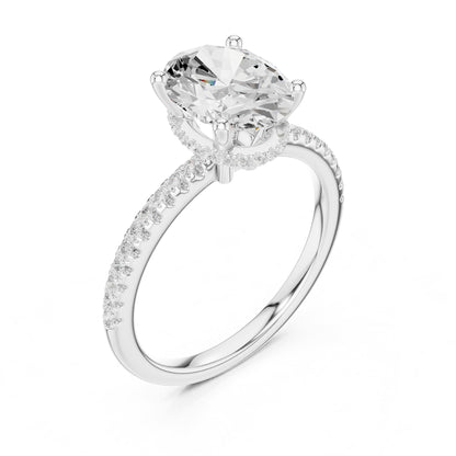 Oval Hidden Halo Lab Grown Diamond Engagement Ring