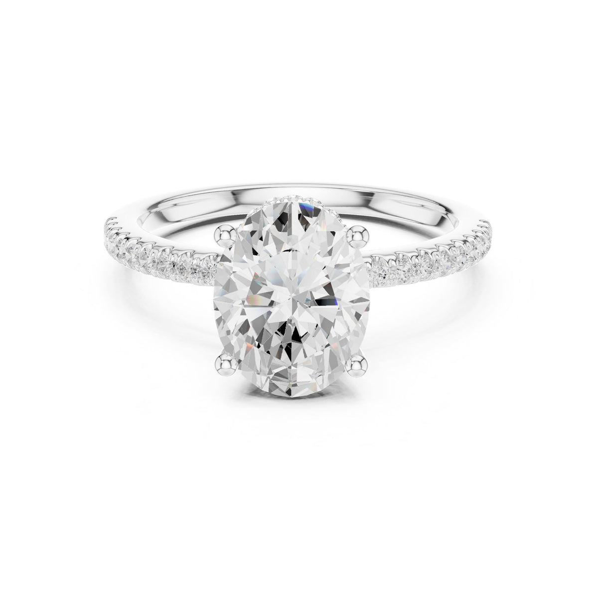 Oval Hidden Halo Lab Grown Diamond Engagement Ring
