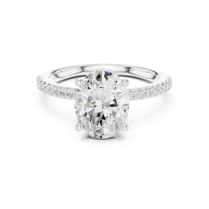 Oval Hidden Halo Lab Grown Diamond Engagement Ring