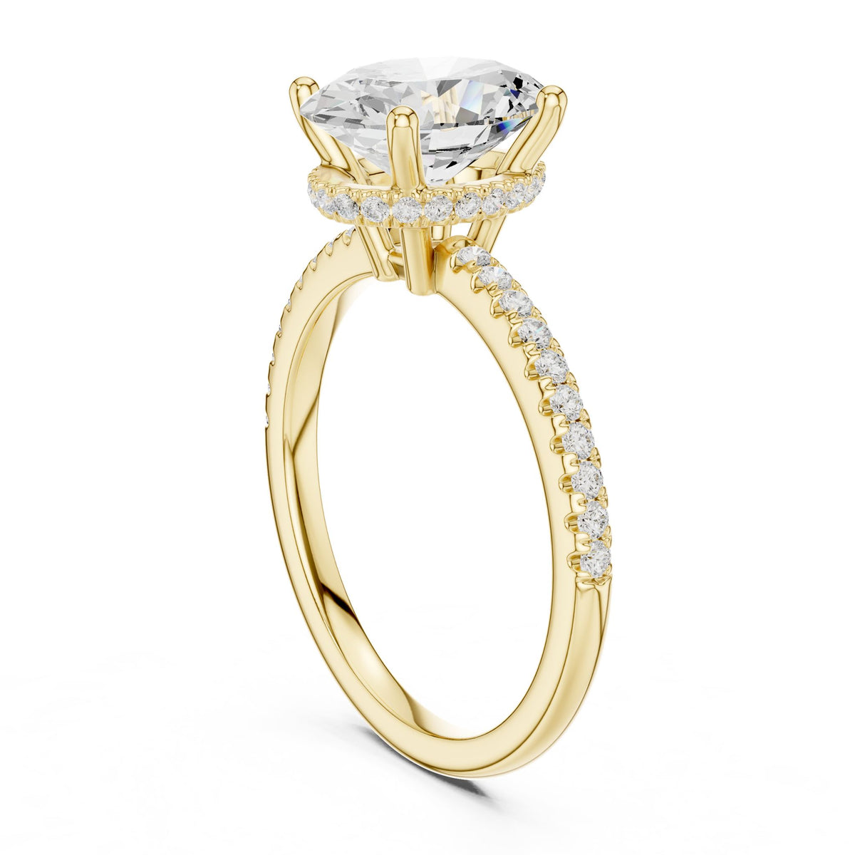 Oval Hidden Halo Lab Grown Diamond Engagement Ring