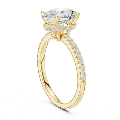 Oval Hidden Halo Lab Grown Diamond Engagement Ring