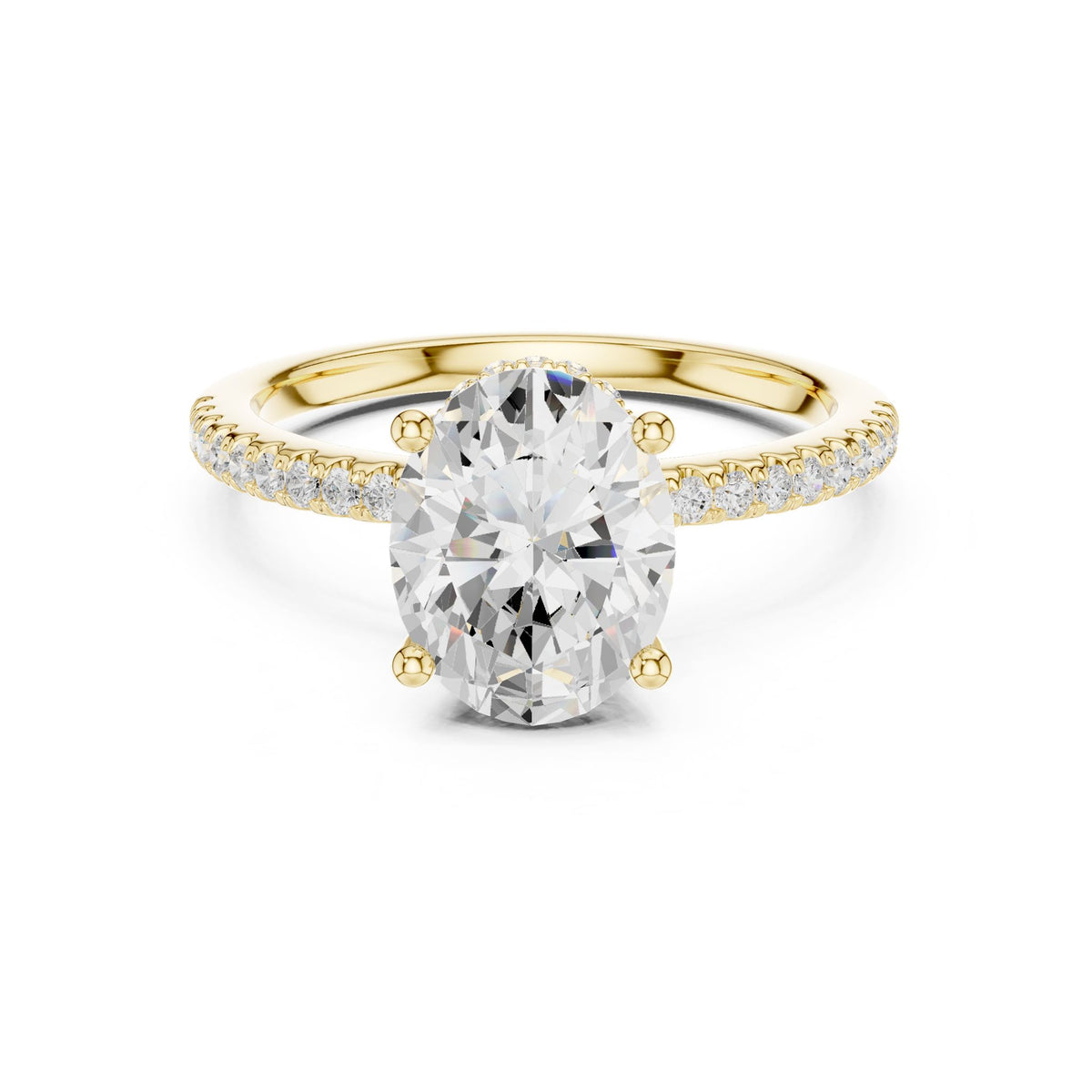Oval Hidden Halo Lab Grown Diamond Engagement Ring
