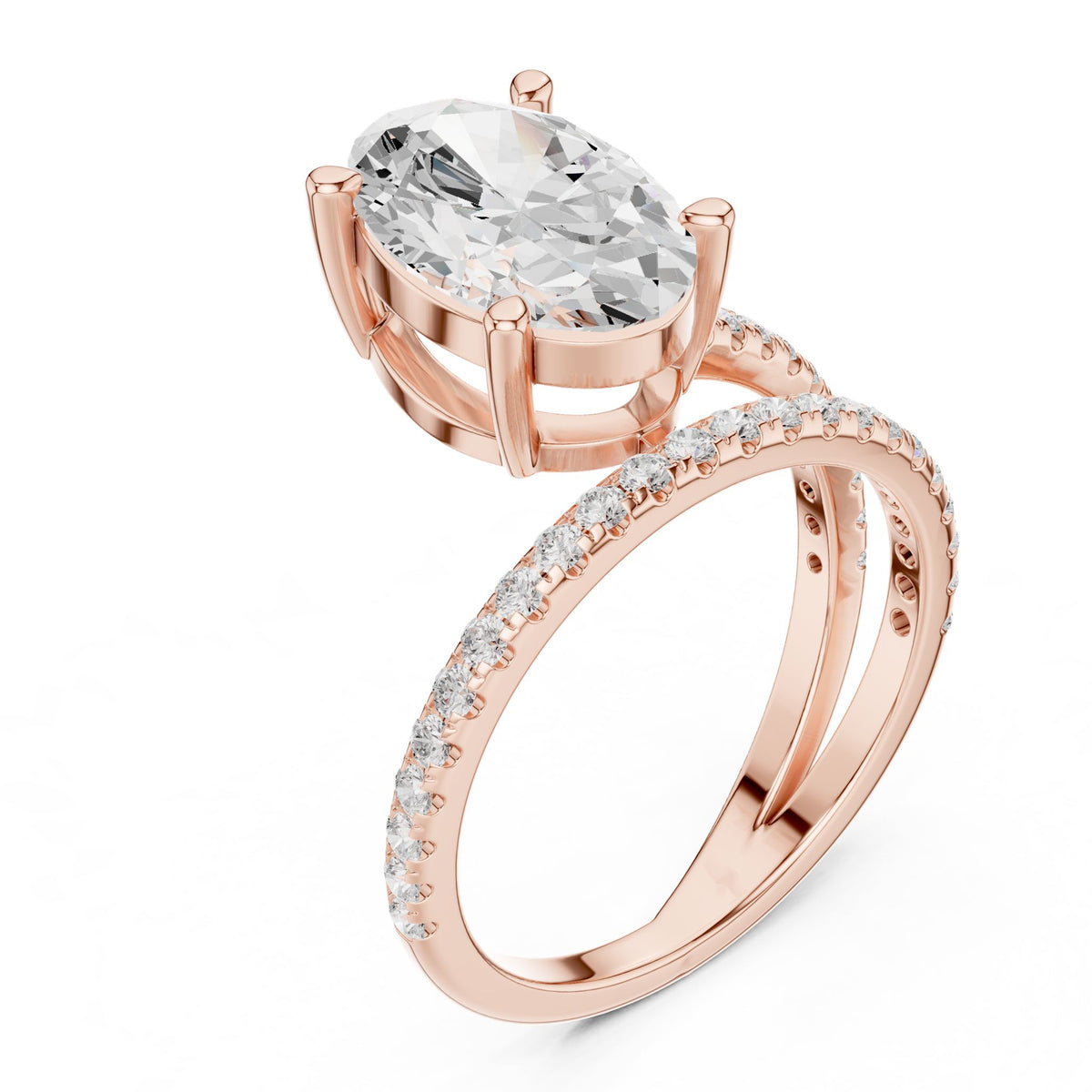 Oval Hidden Halo Lab Grown Diamond Engagement Ring