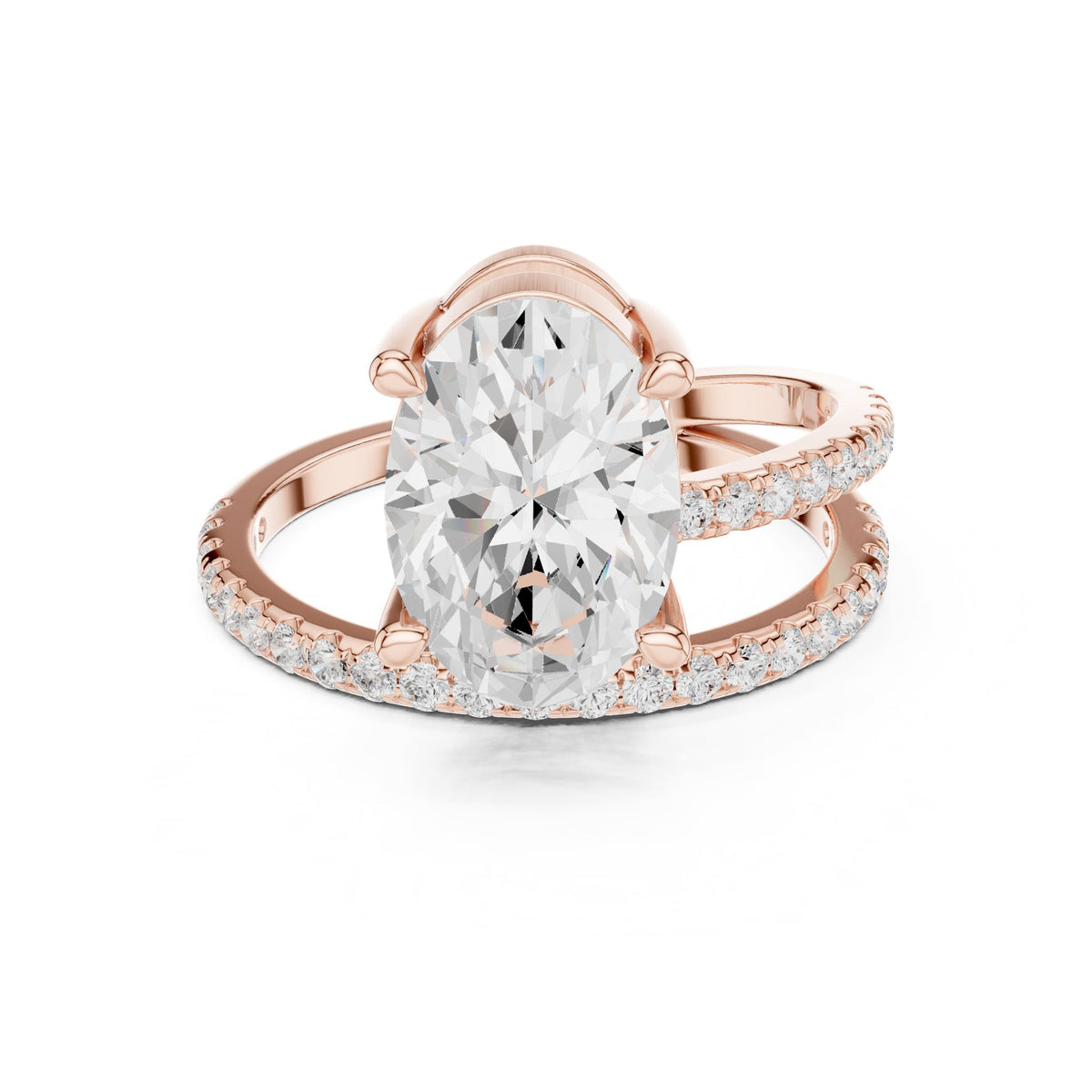 Oval Hidden Halo Lab Grown Diamond Engagement Ring