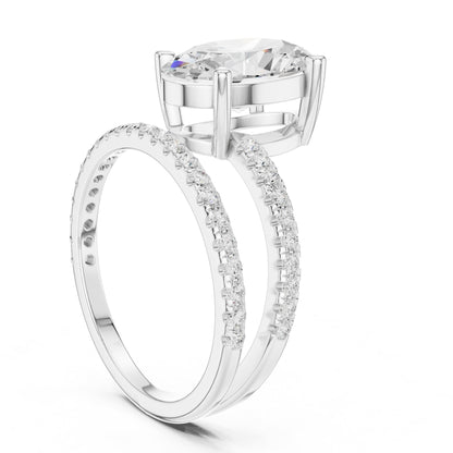 Oval Hidden Halo Lab Grown Diamond Engagement Ring