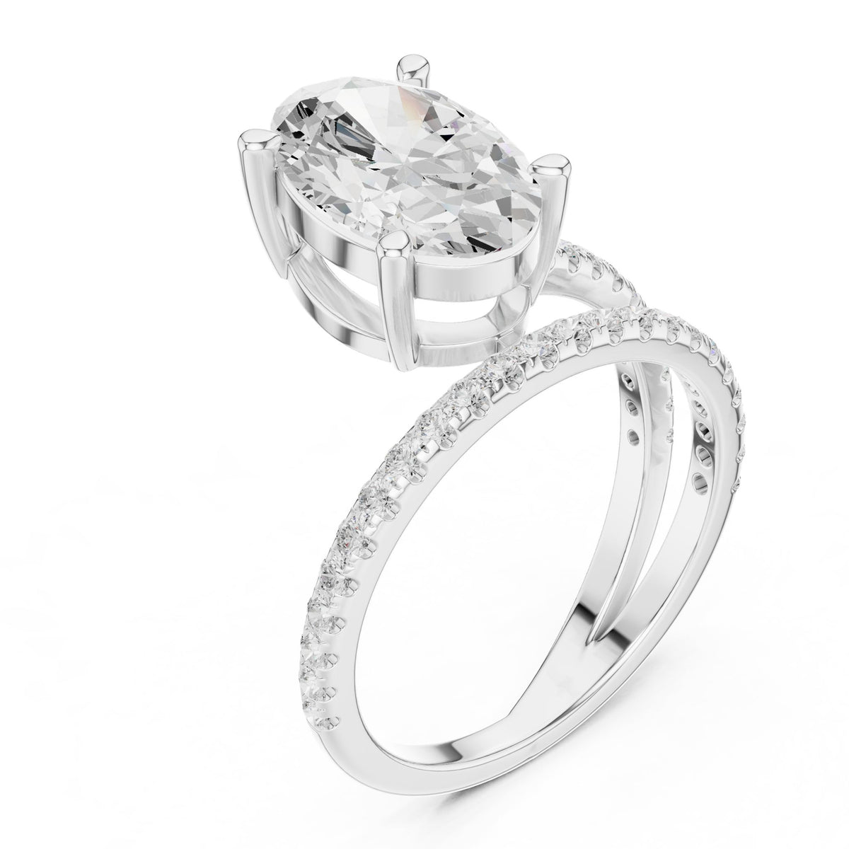 Oval Hidden Halo Lab Grown Diamond Engagement Ring