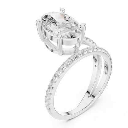 Oval Hidden Halo Lab Grown Diamond Engagement Ring