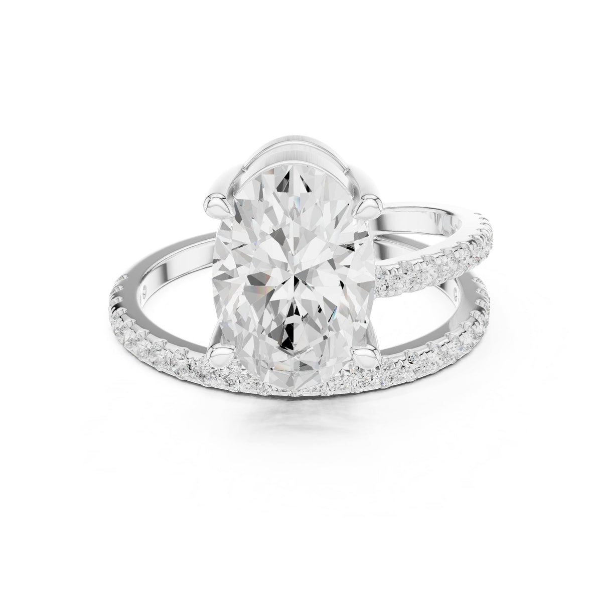 Oval Hidden Halo Lab Grown Diamond Engagement Ring
