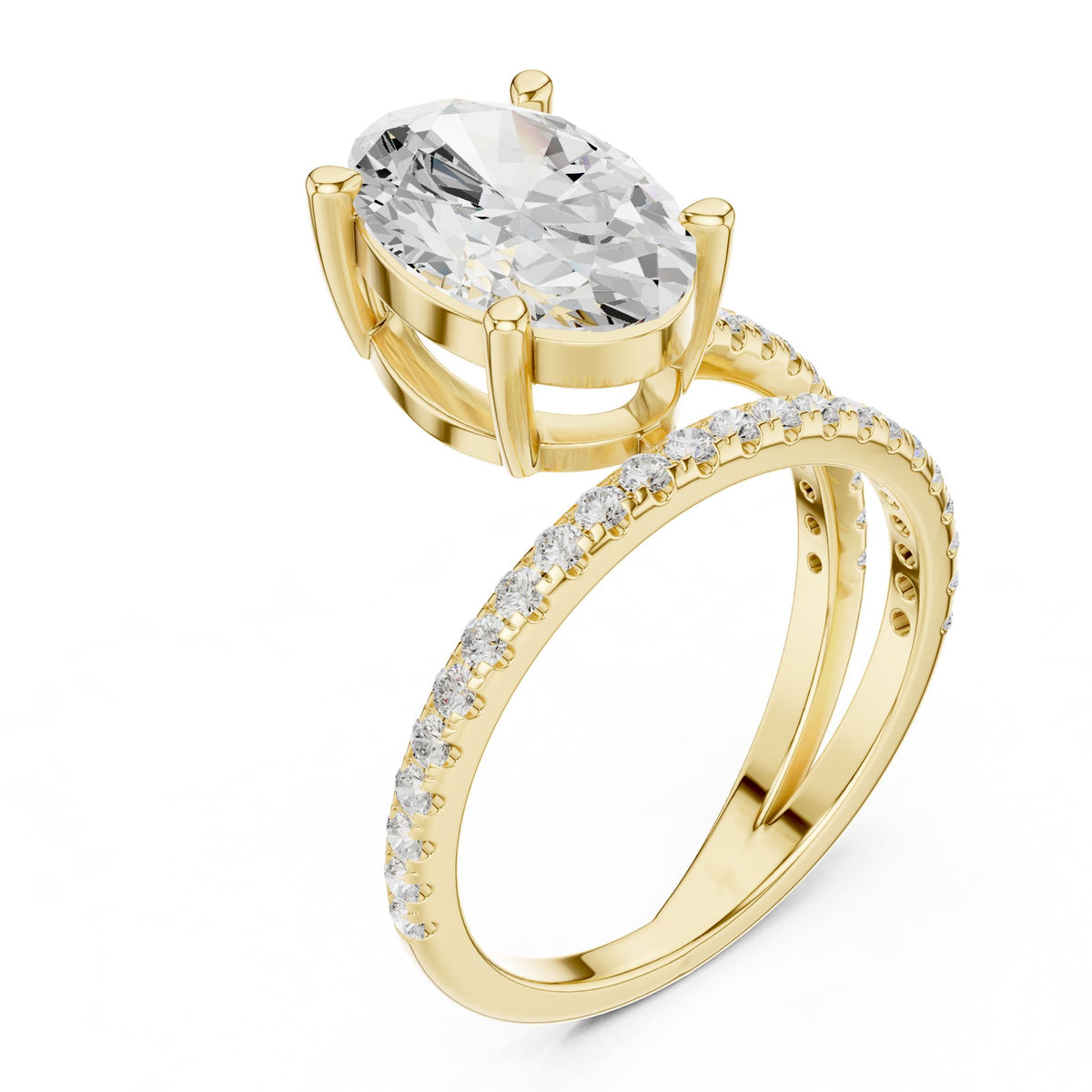 Oval Hidden Halo Lab Grown Diamond Engagement Ring