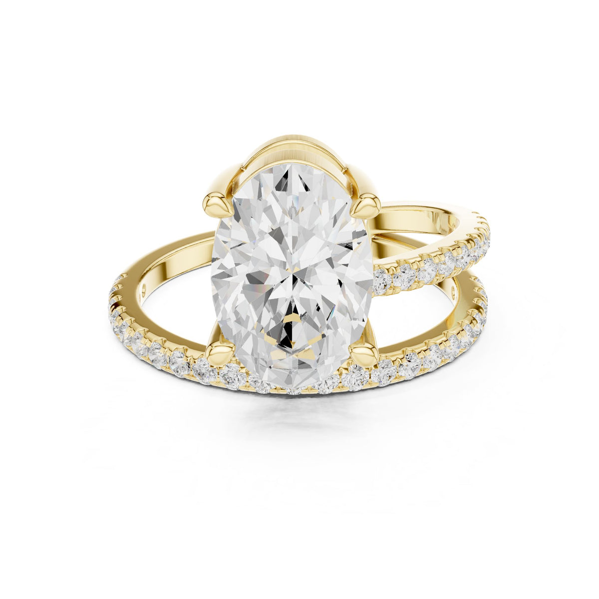 Oval Hidden Halo Lab Grown Diamond Engagement Ring