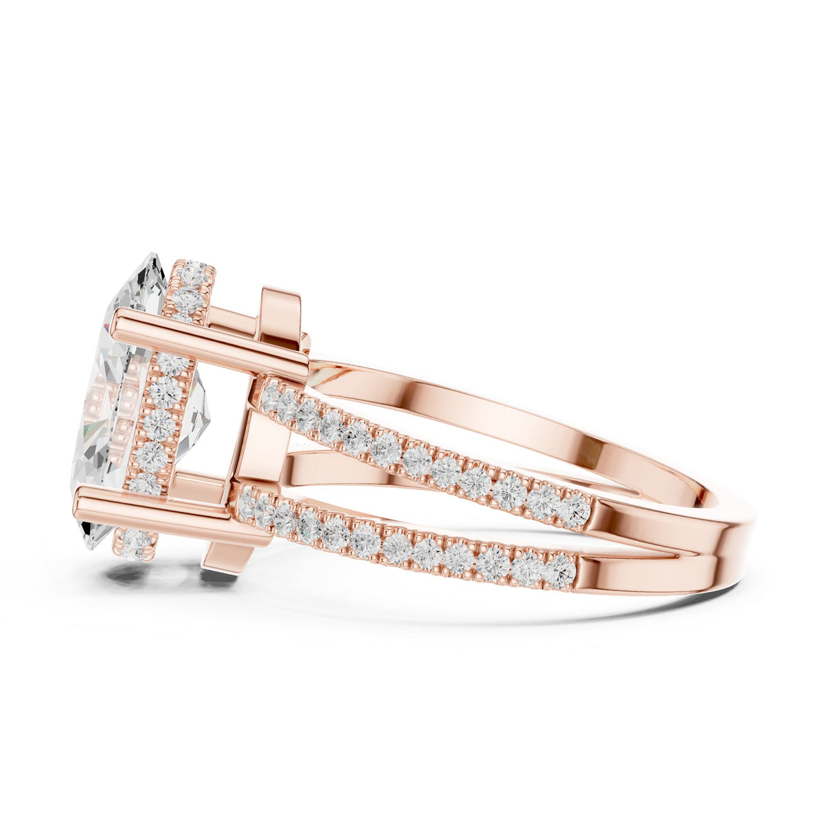 Oval Hidden Halo Lab Grown Diamond Engagement Ring