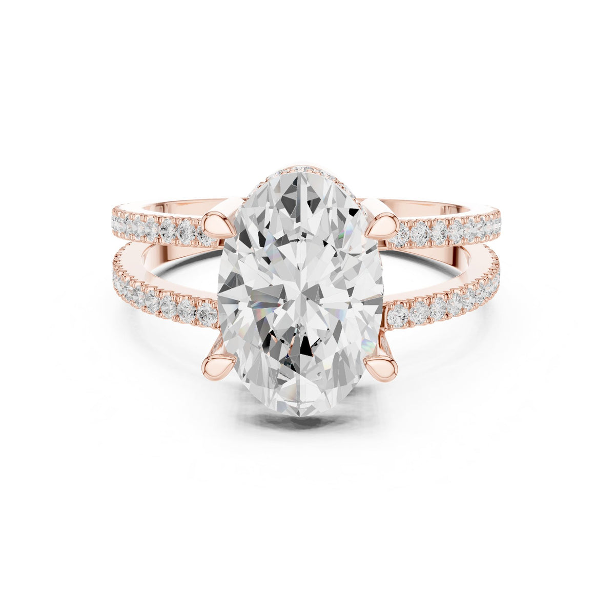 Oval Hidden Halo Lab Grown Diamond Engagement Ring