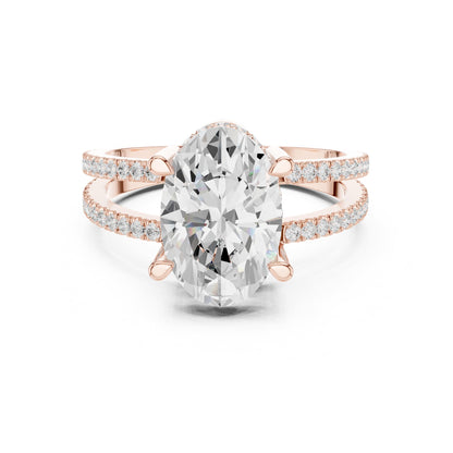 Oval Hidden Halo Lab Grown Diamond Engagement Ring