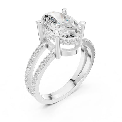 Oval Hidden Halo Lab Grown Diamond Engagement Ring