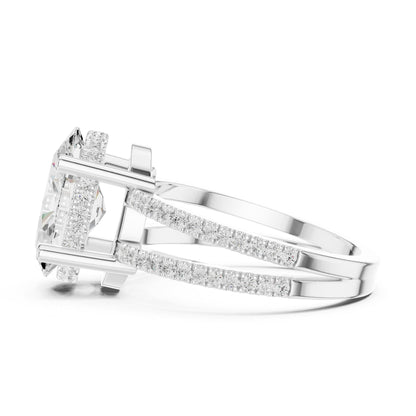 Oval Hidden Halo Lab Grown Diamond Engagement Ring