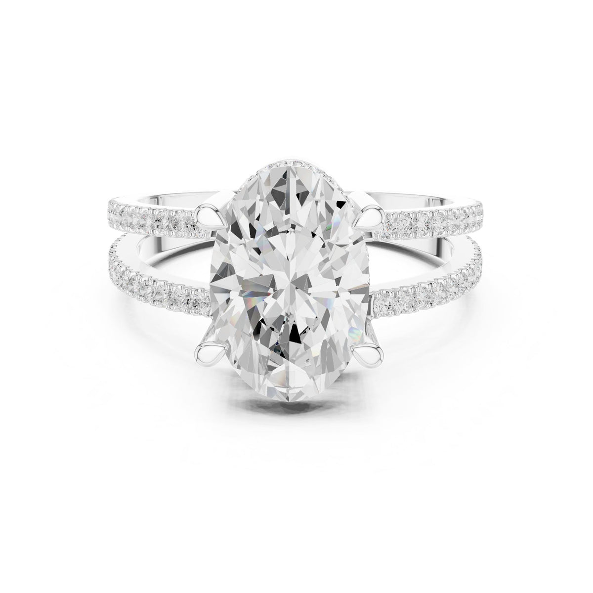 Oval Hidden Halo Lab Grown Diamond Engagement Ring