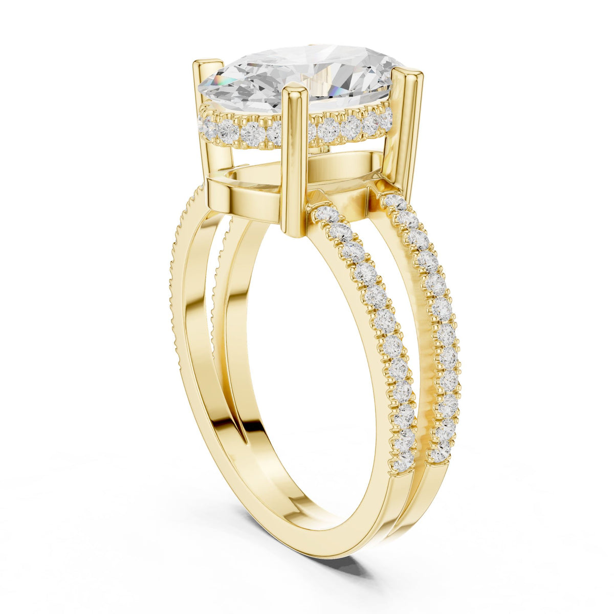 Oval Hidden Halo Lab Grown Diamond Engagement Ring