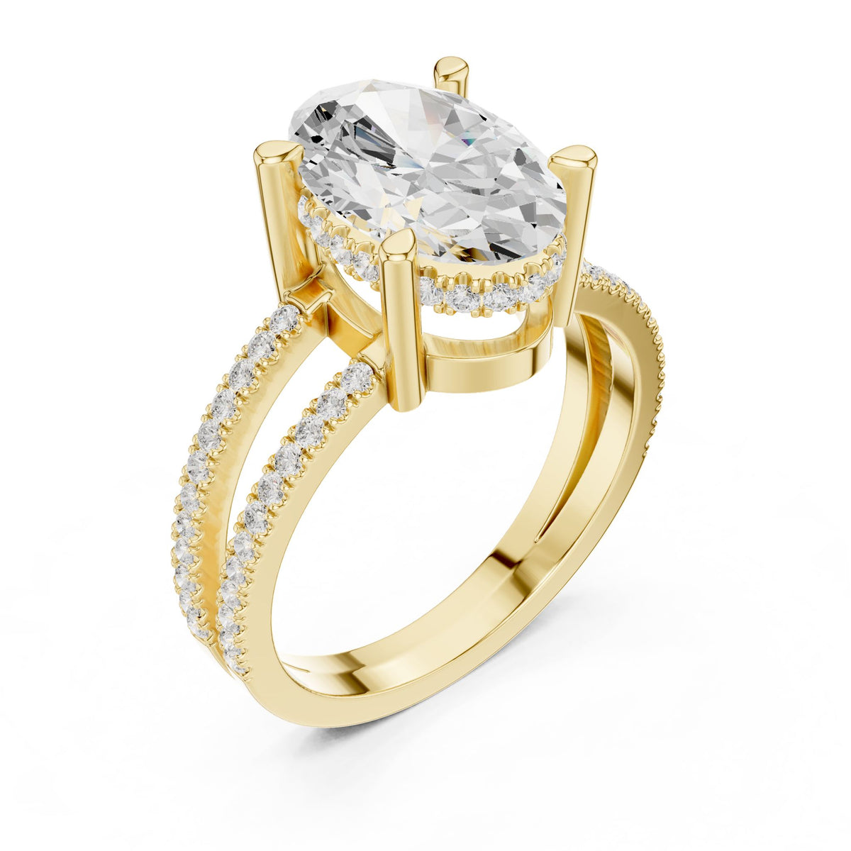 Oval Hidden Halo Lab Grown Diamond Engagement Ring