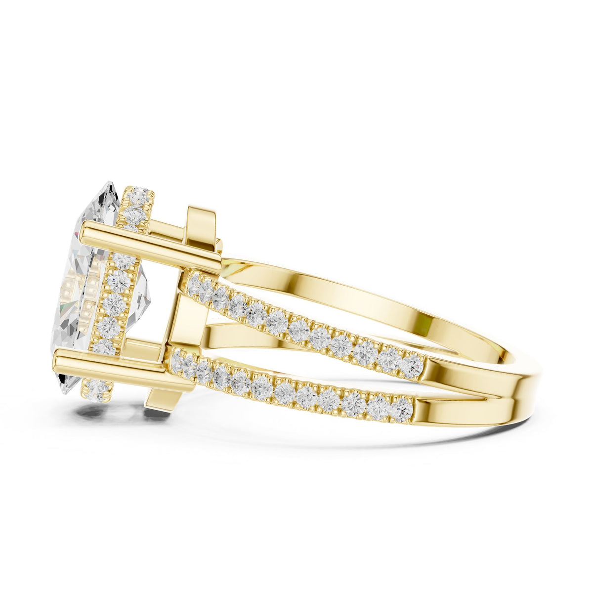 Oval Hidden Halo Lab Grown Diamond Engagement Ring