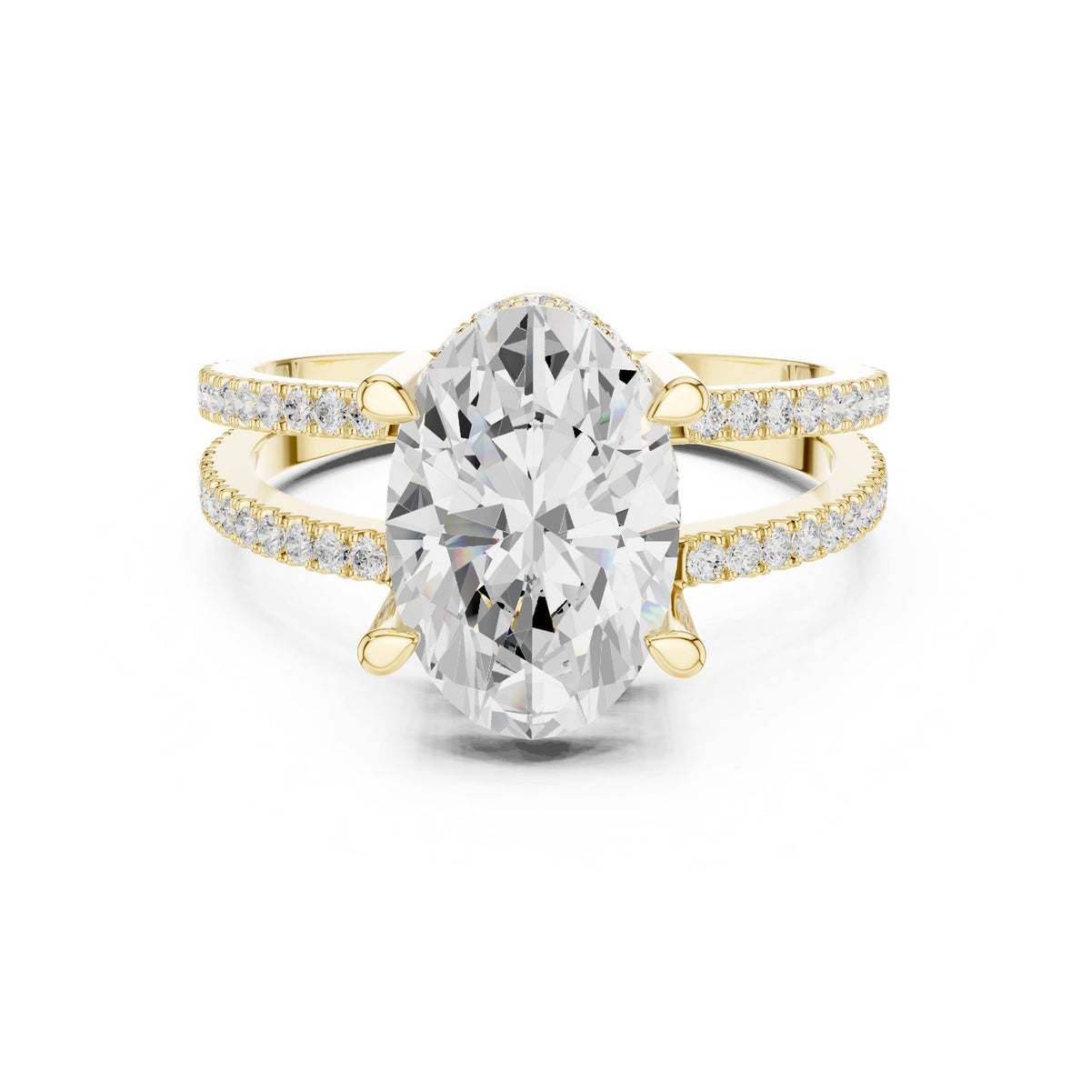 Oval Hidden Halo Lab Grown Diamond Engagement Ring