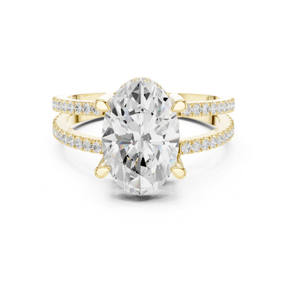 Oval Hidden Halo Lab Grown Diamond Engagement Ring