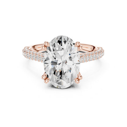 Oval Hidden Halo Lab Grown Diamond Engagement Ring