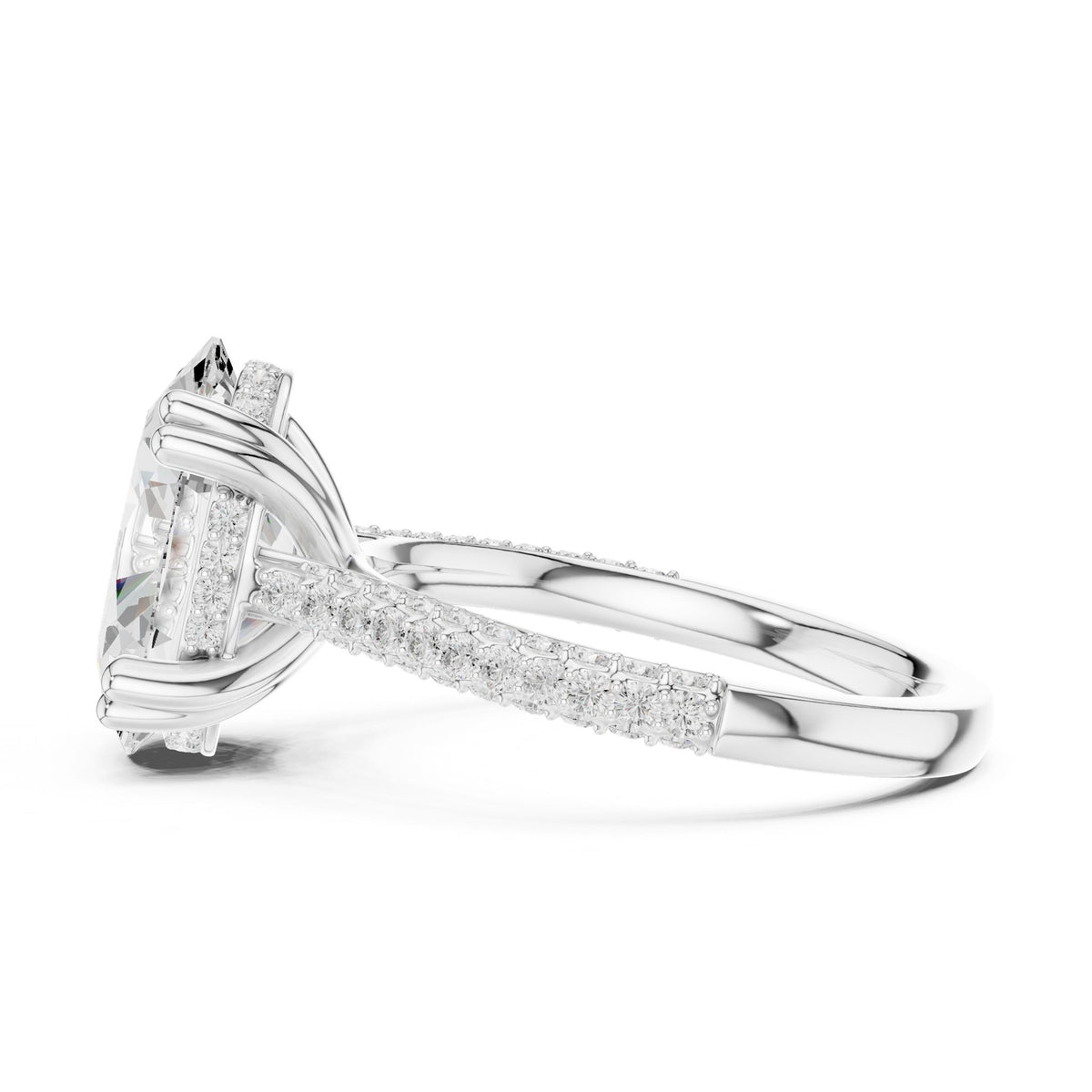 Oval Hidden Halo Lab Grown Diamond Engagement Ring