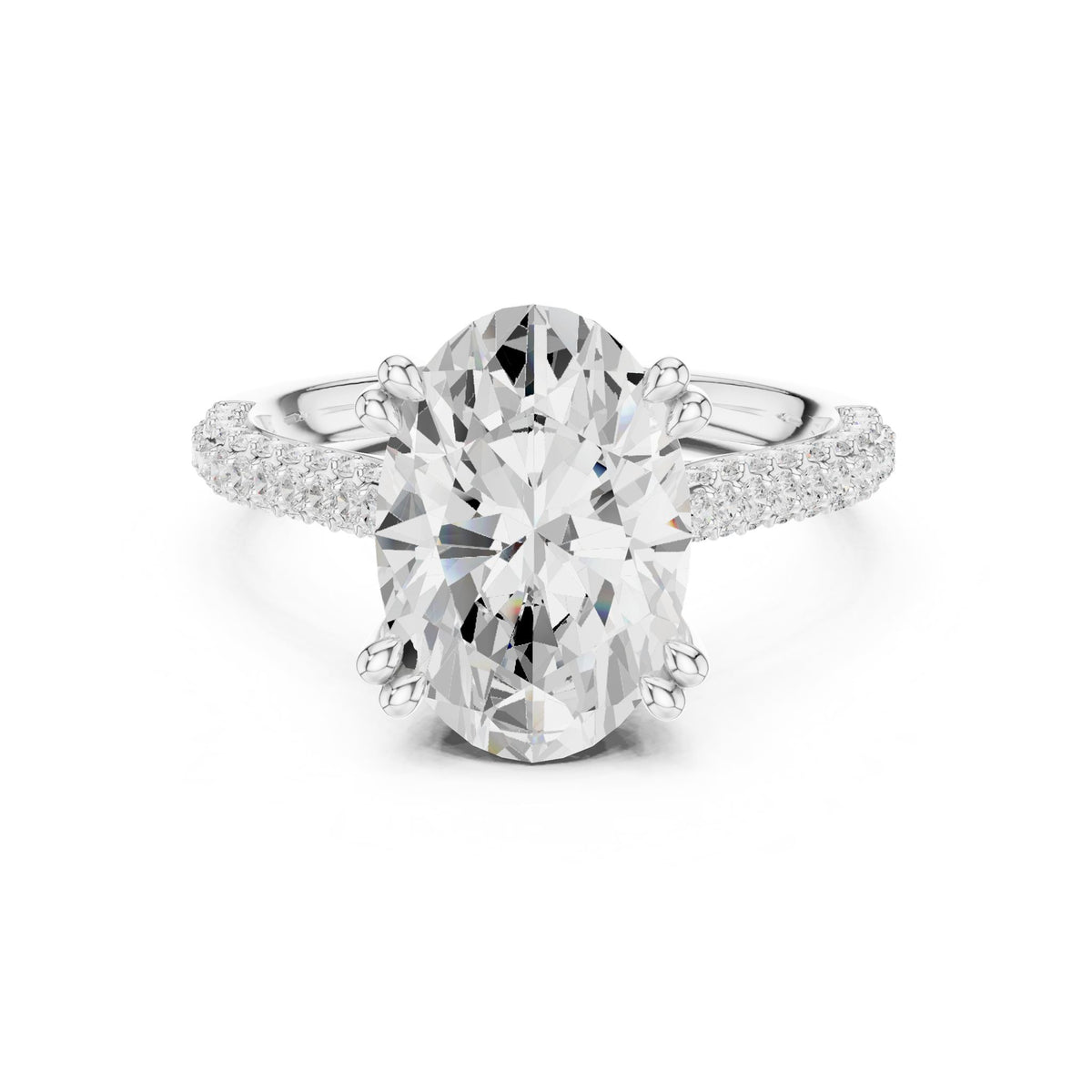 Oval Hidden Halo Lab Grown Diamond Engagement Ring
