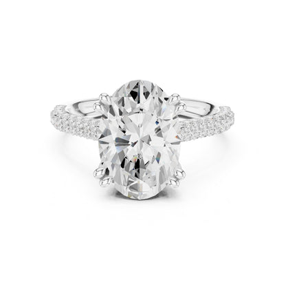 Oval Hidden Halo Lab Grown Diamond Engagement Ring