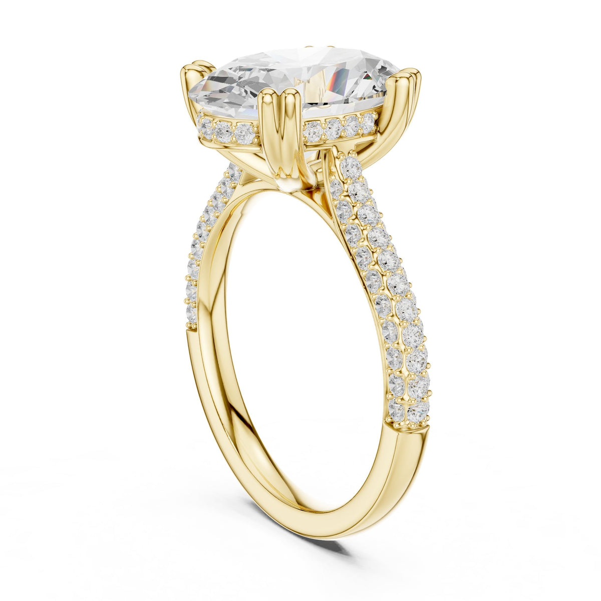 Oval Hidden Halo Lab Grown Diamond Engagement Ring